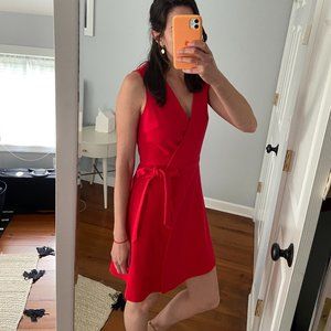 JCrew red wrap dress